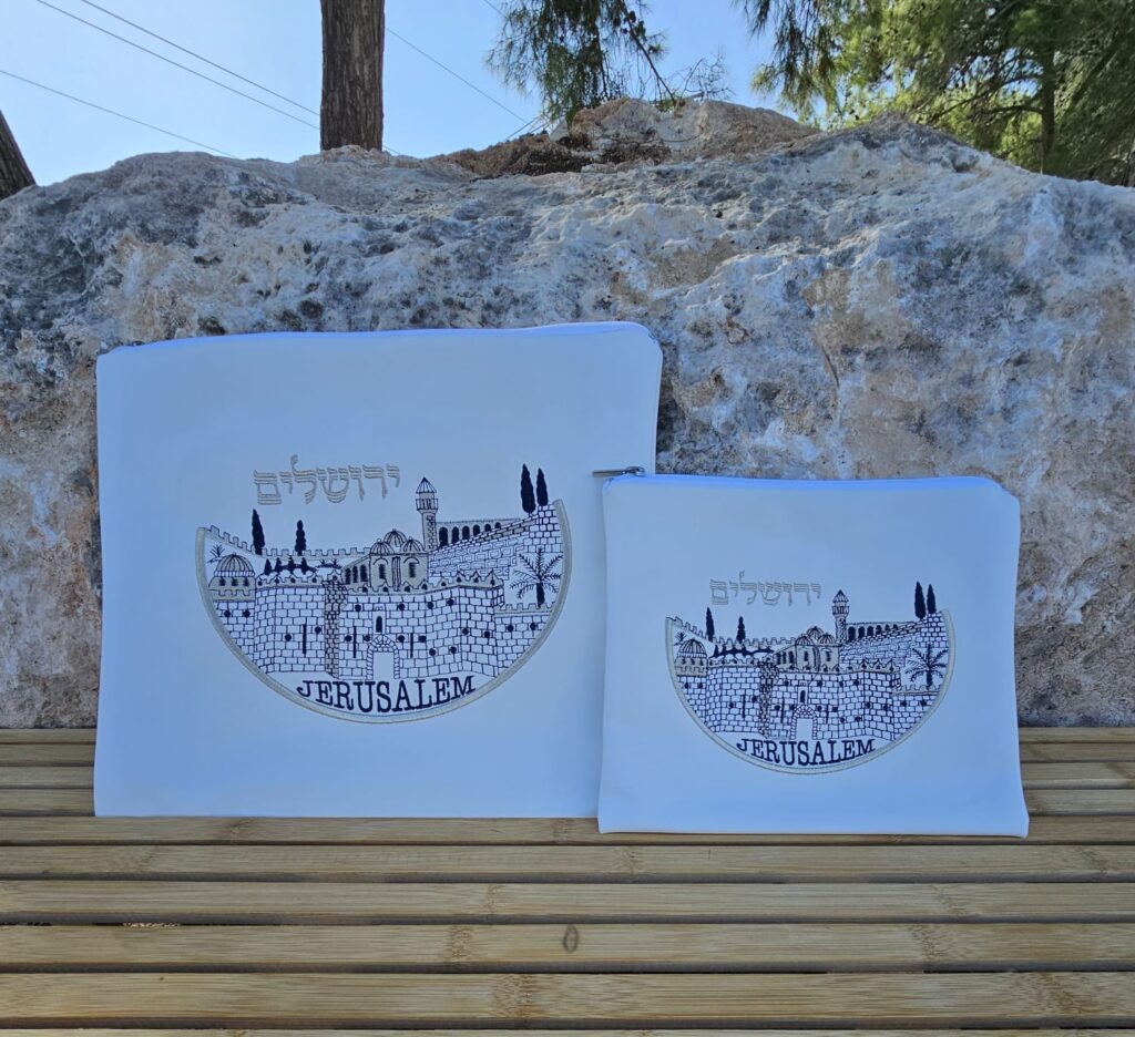 כיסוי טלית ותפילין דמוי עור ירושלים